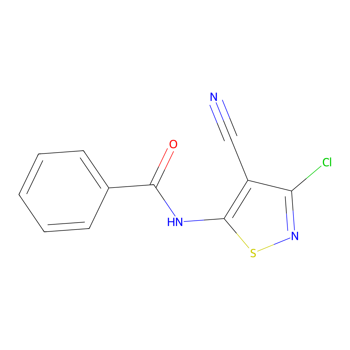 N-(3-chloro-4-cyano-5-isothiazolyl)benzenecarboxamide molecular structure, CAS 159978-26-4