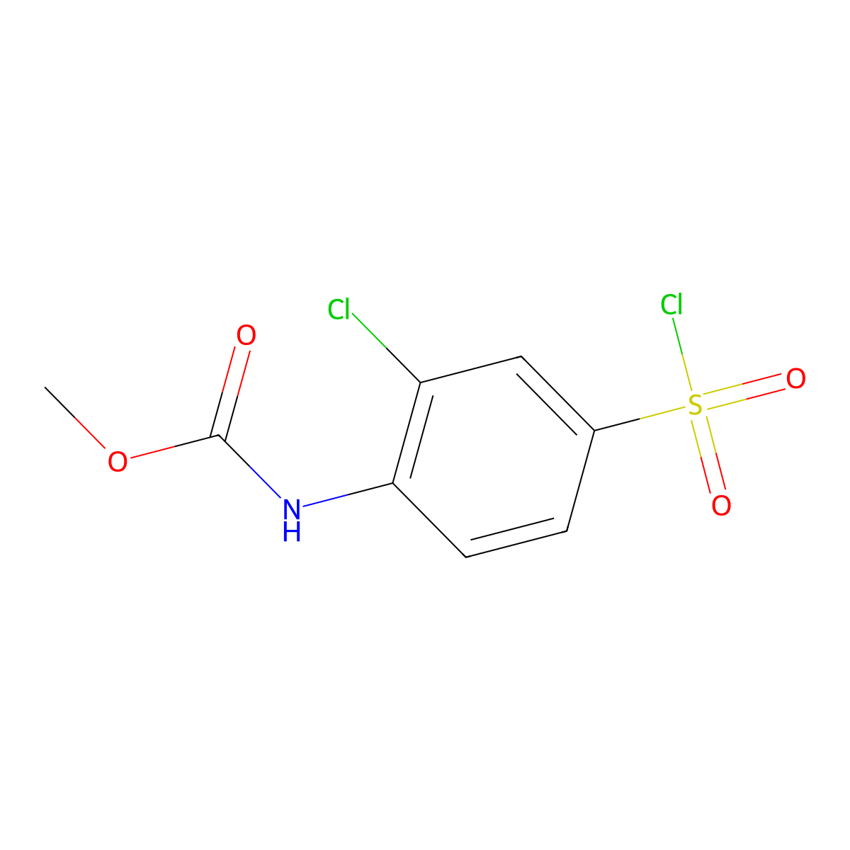 methyl N-[2-chloro-4-(chlorosulfonyl)phenyl]carbamate molecular structure, CAS 1599787-03-7