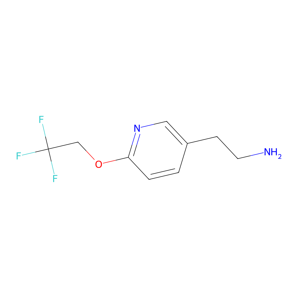 2-[6-(2,2,2-Trifluoroethoxy)pyridin-3-yl]ethan-1-amine molecular structure, CAS 159981-17-6