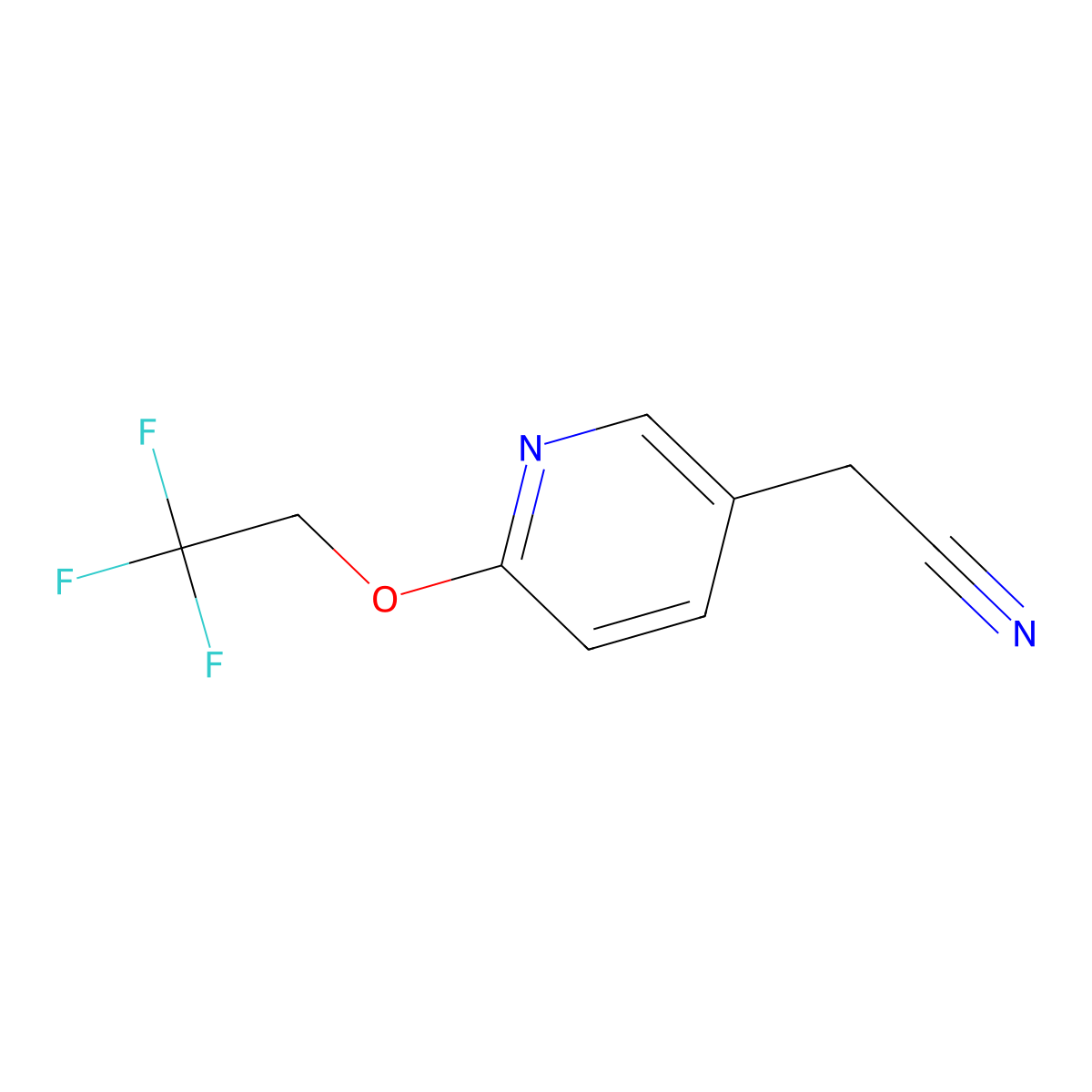 6-(2,2,2-Trifluoroethoxy)-3-pyridineacetonitrile molecular structure, CAS 159981-22-3