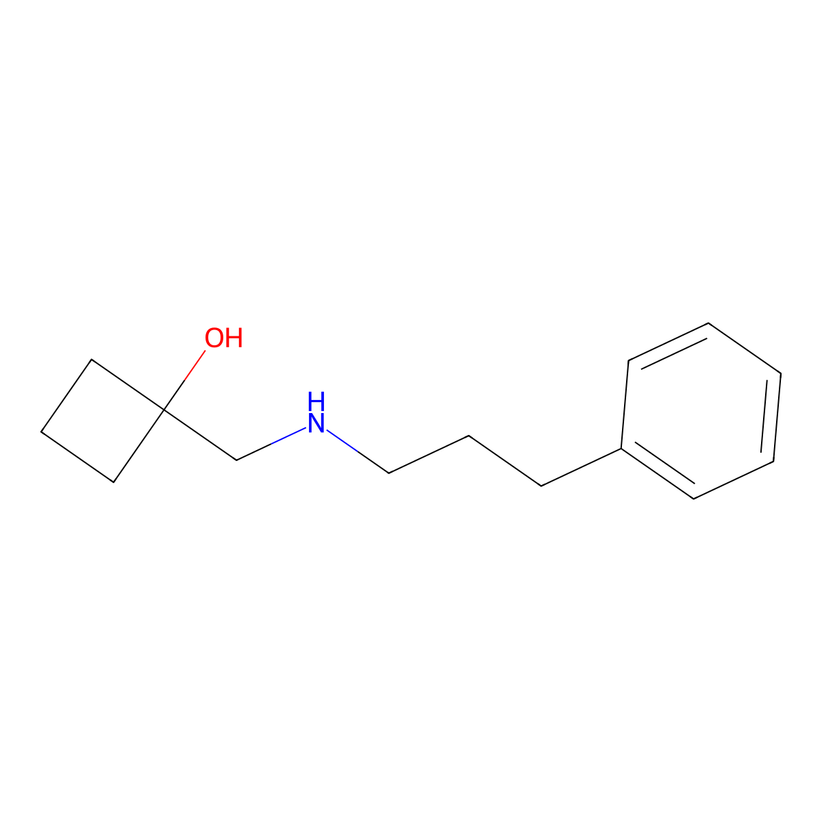 1-{[(3-Phenylpropyl)amino]methyl}cyclobutan-1-ol molecular structure, CAS 1599830-15-5