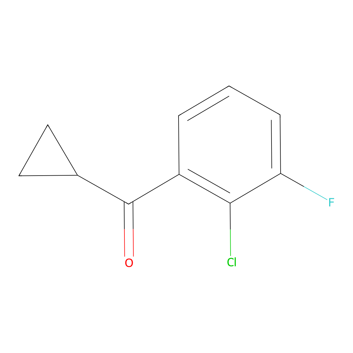 (2-Chloro-3-fluorophenyl)(cyclopropyl)methanone molecular structure, CAS 1599838-49-9