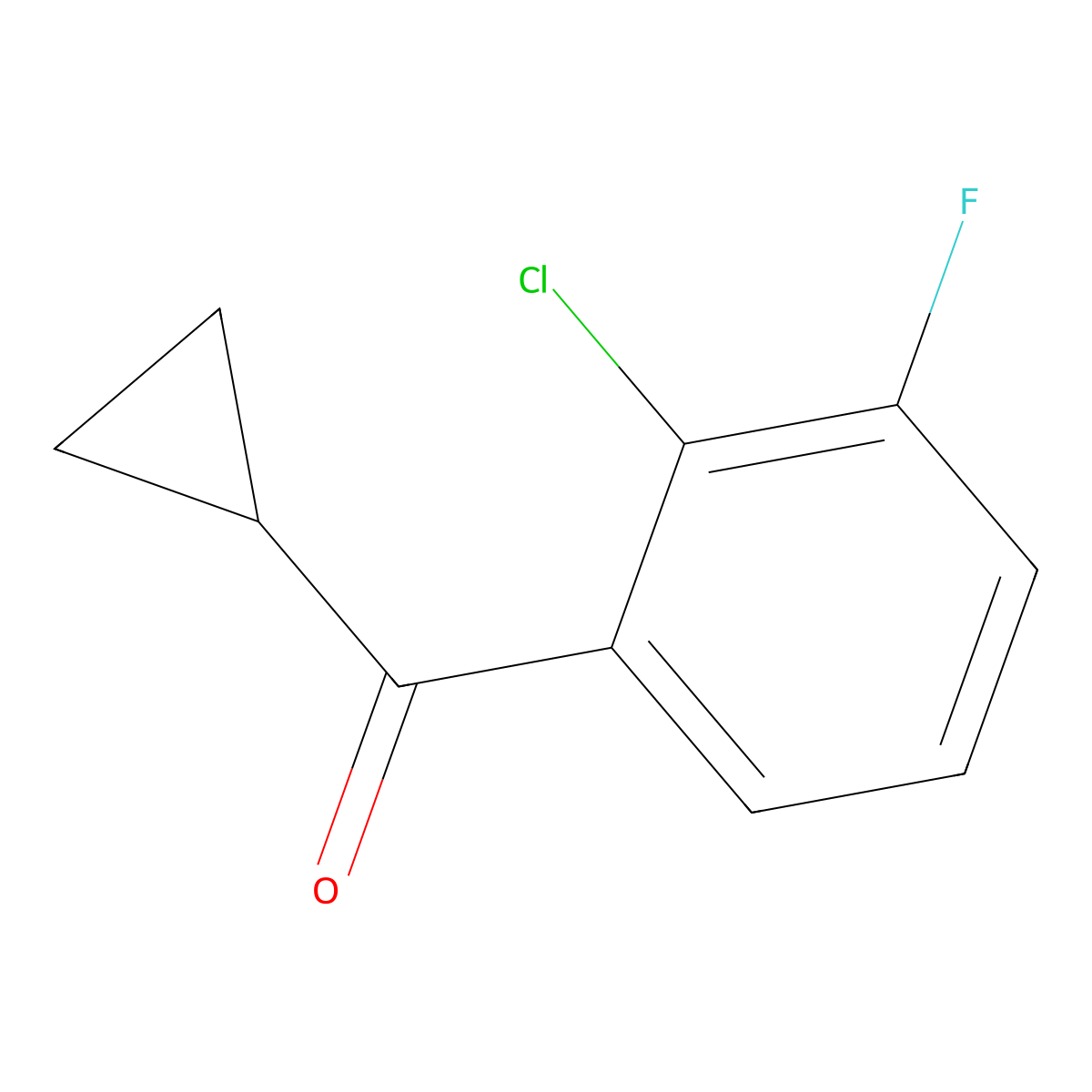 (2-Chloro-3-fluorophenyl)(cyclopropyl)methanone molecular structure, CAS 1599838-49-9