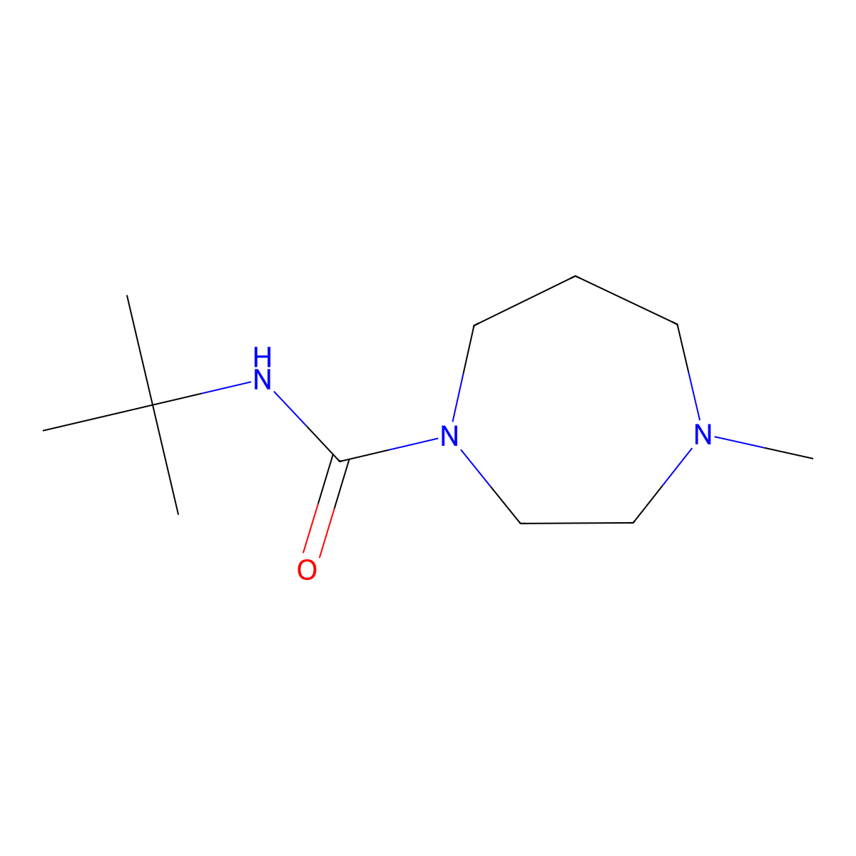 N-tert-butyl-4-methyl-1,4-diazepane-1-carboxamide molecular structure, CAS 1599932-68-9
