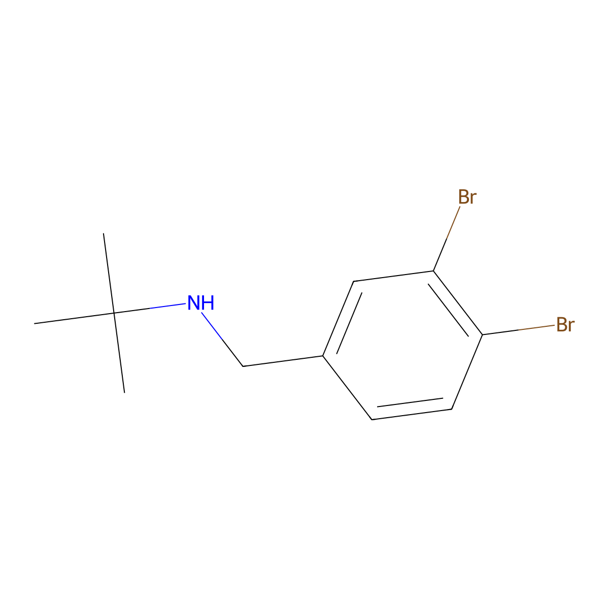 Tert-butyl[(3,4-dibromophenyl)methyl]amine molecular structure, CAS 1599941-08-8
