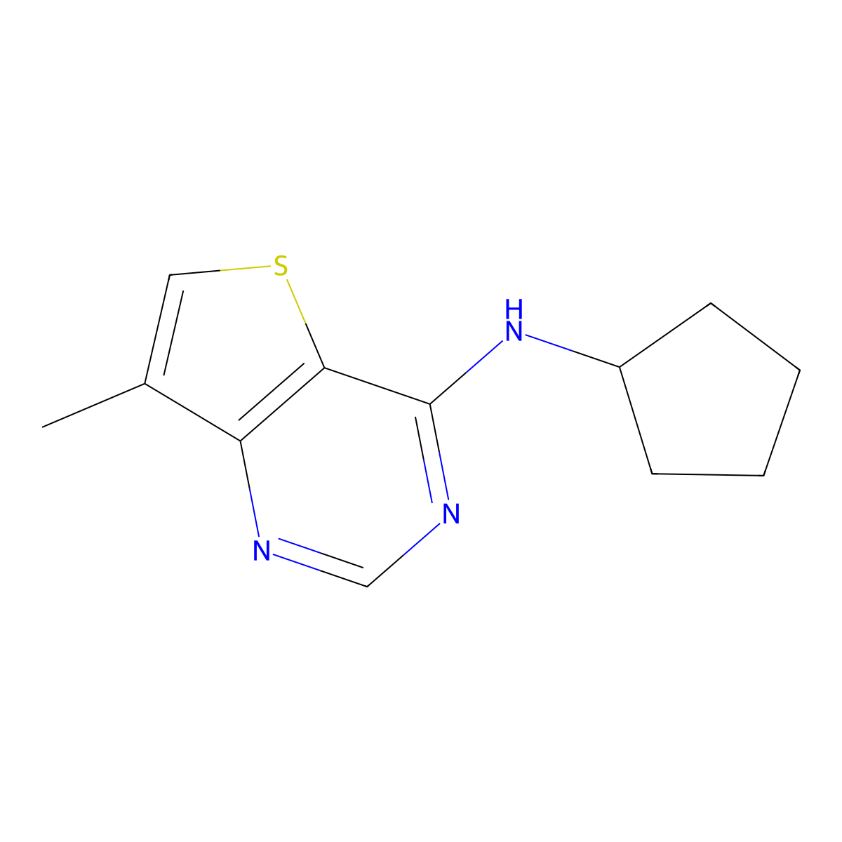 N-cyclopentyl-7-methylthieno[3,2-d]pyrimidin-4-amine molecular structure, CAS 1599959-69-9