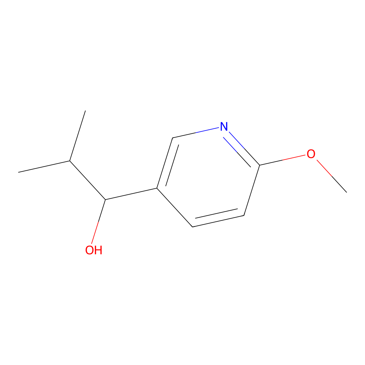 1-(6-Methoxypyridin-3-yl)-2-methylpropan-1-ol molecular structure, CAS 1599995-71-7
