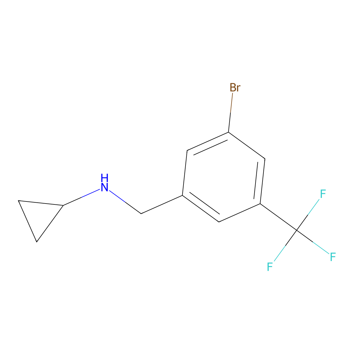(3-Bromo-5-trifluoromethyl-benzyl)-cyclopropyl-amine molecular structure, CAS 1599999-85-5