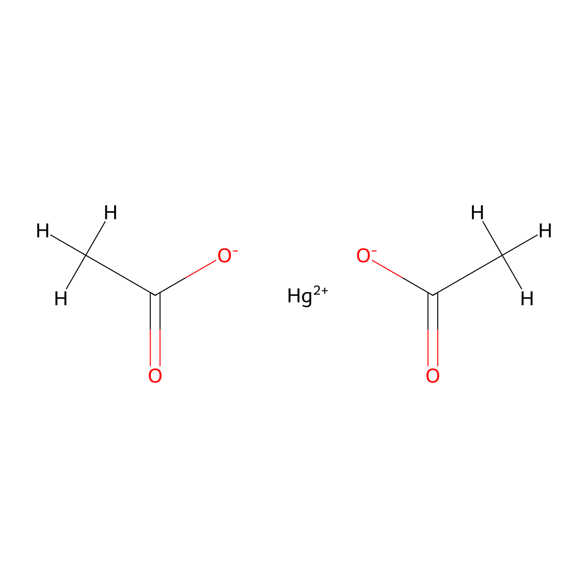 Mercuric acetate molecular structure, CAS 1600-27-7