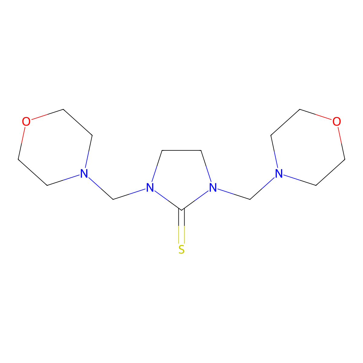 1,3-Bis-morpholin-4-ylmethyl-imidazolidine-2-thione molecular structure, CAS 1600-66-4