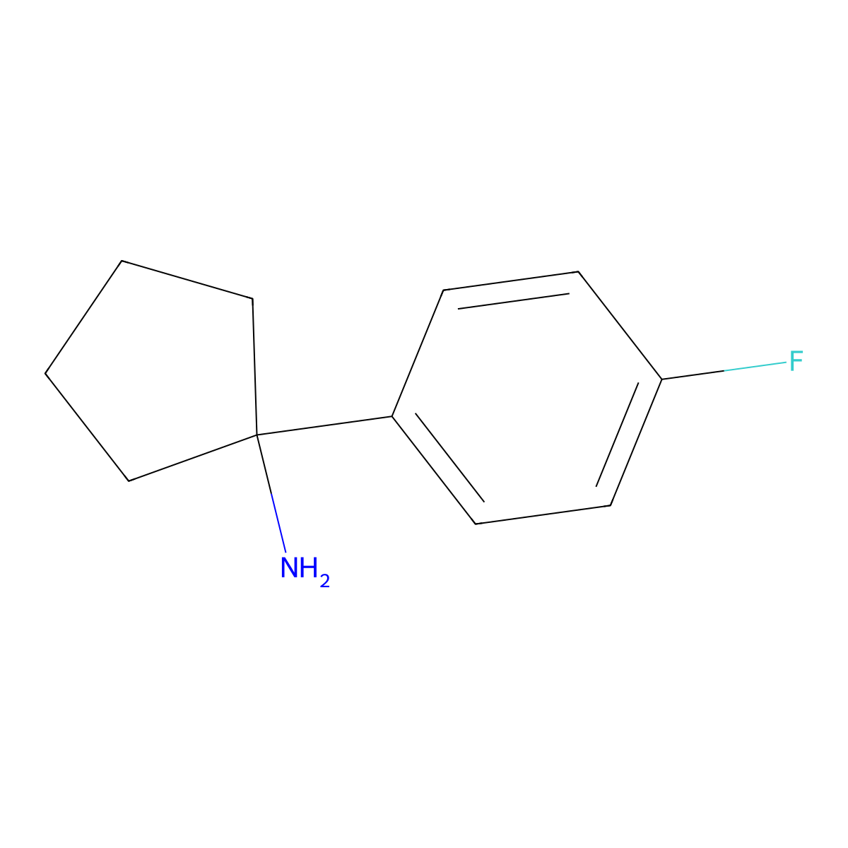 1-(4-Fluorophenyl)cyclopentan-1-amine molecular structure, CAS 160001-92-3
