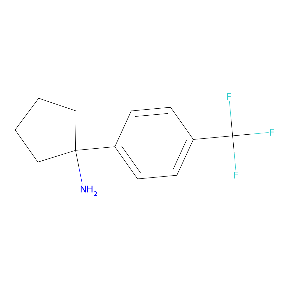 1-[4-(Trifluoromethyl)phenyl]cyclopentan-1-amine molecular structure, CAS 160001-93-4