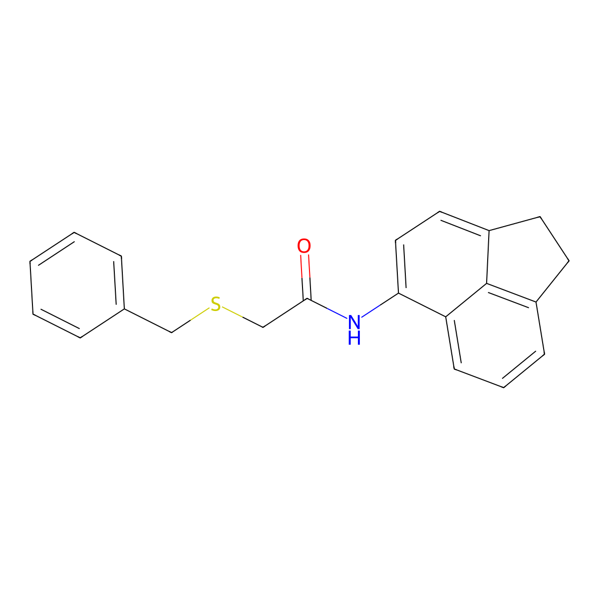 2-(benzylsulfanyl)-N-(1,2-dihydroacenaphthylen-5-yl)acetamide molecular structure, CAS 160007-80-7