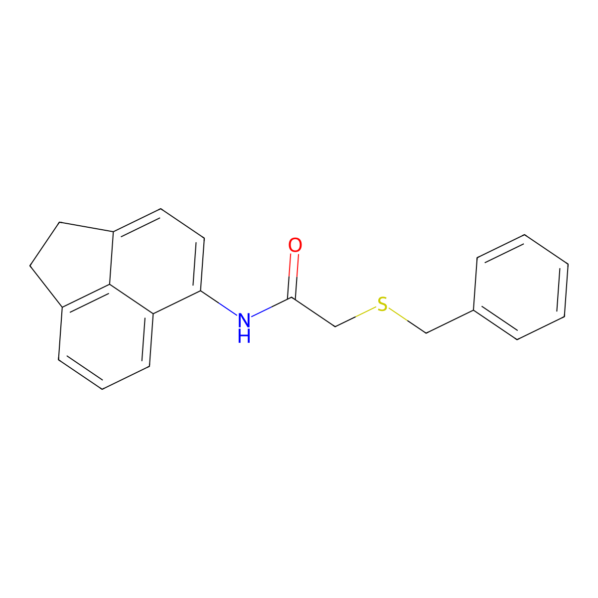 2-(benzylsulfanyl)-N-(1,2-dihydroacenaphthylen-5-yl)acetamide molecular structure, CAS 160007-80-7