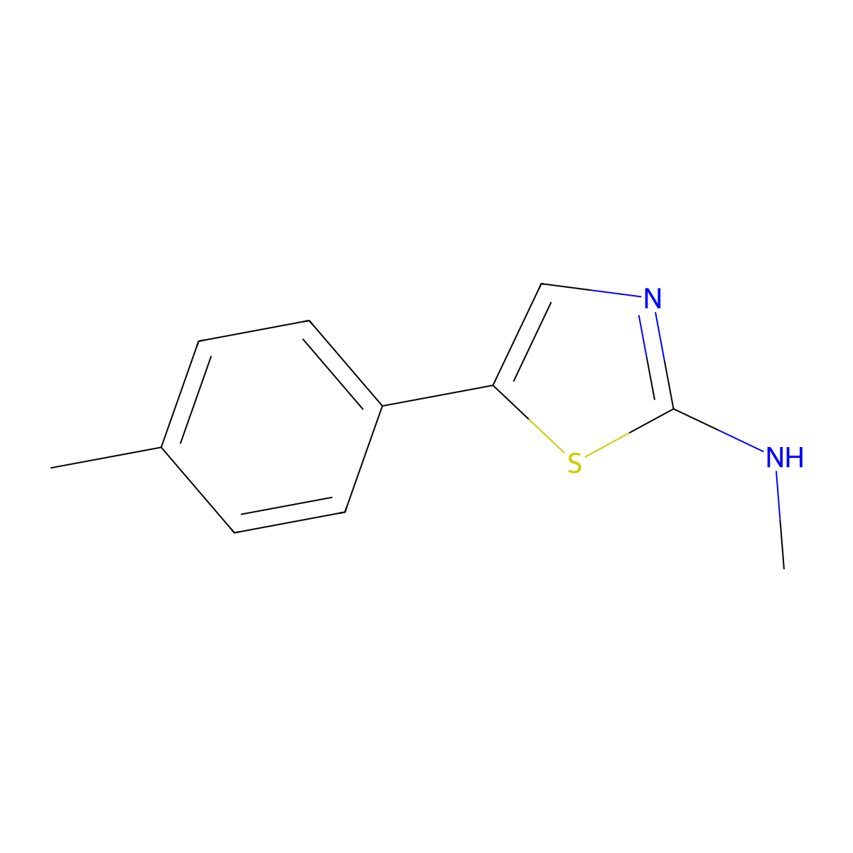 N-Methyl-5-(p-tolyl)thiaZol-2-amine molecular structure, CAS 1600075-40-8