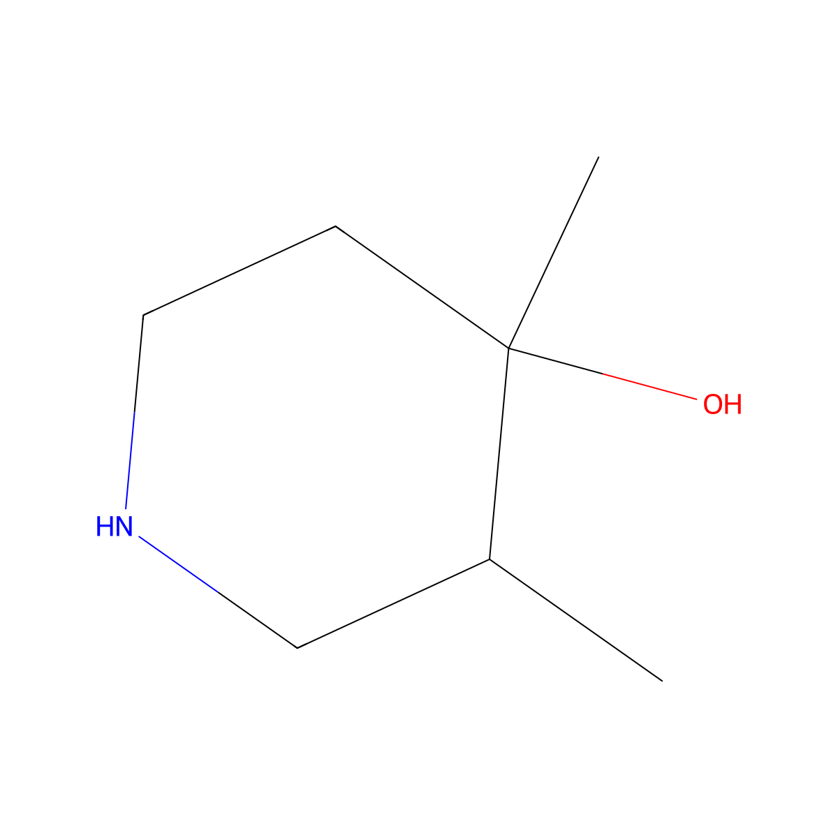 3,4-Dimethylpiperidin-4-ol molecular structure, CAS 1600077-60-8