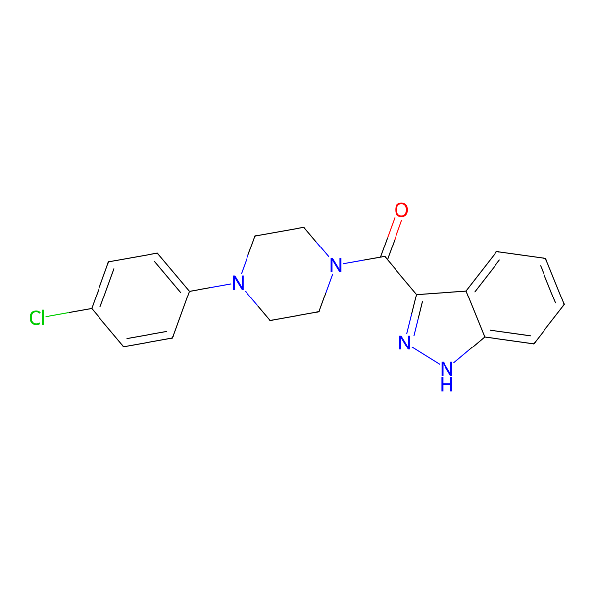 [4-(4-chlorophenyl)-1-piperazinyl]-1H-indazol-3-ylMethanone molecular structure, CAS 160008-89-9