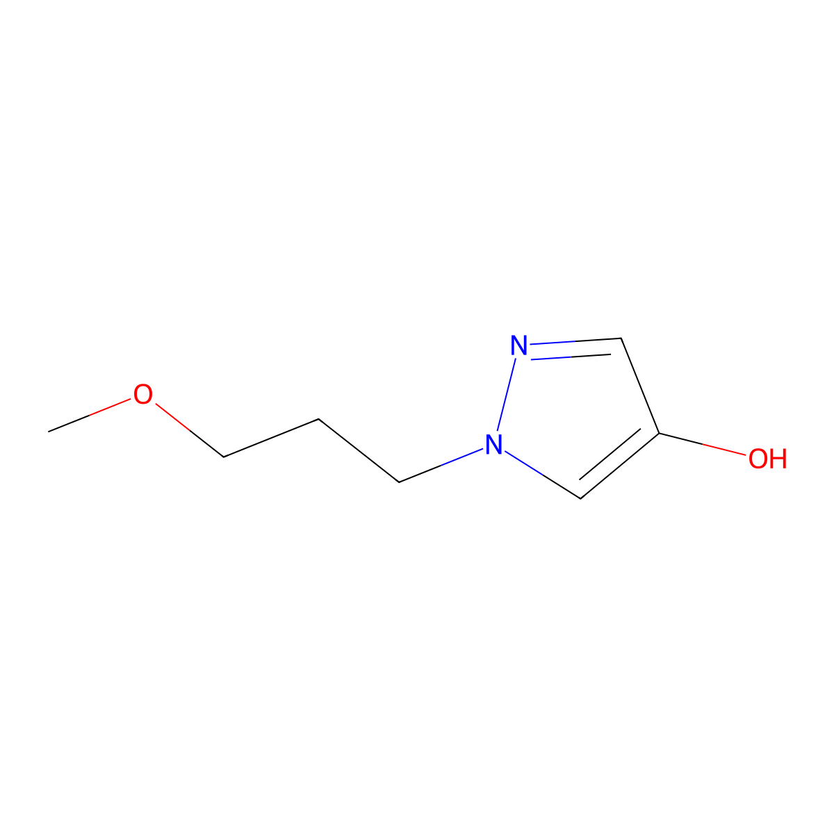 1-(3-methoxypropyl)-1H-pyrazol-4-ol molecular structure, CAS 1600091-35-7