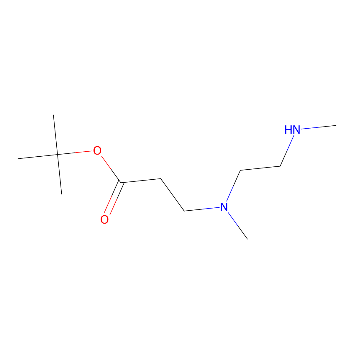 Tert-butyl 3-{methyl[2-(methylamino)ethyl]amino}propanoate molecular structure, CAS 1600099-23-7