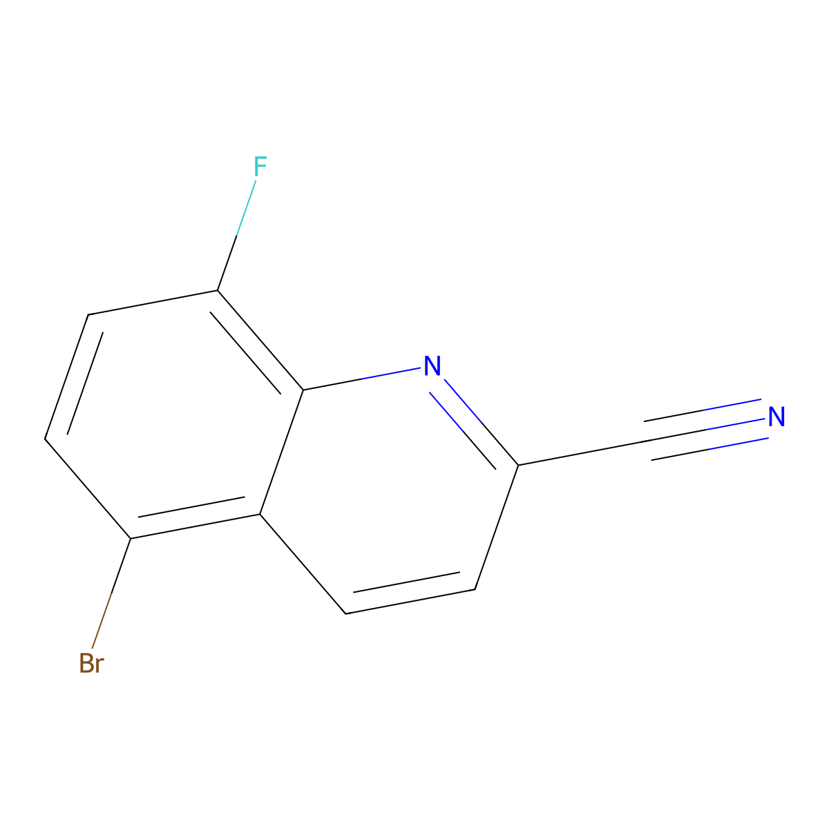 5-Bromo-8-fluoroquinoline-2-carbonitrile molecular structure, CAS 1600109-90-7