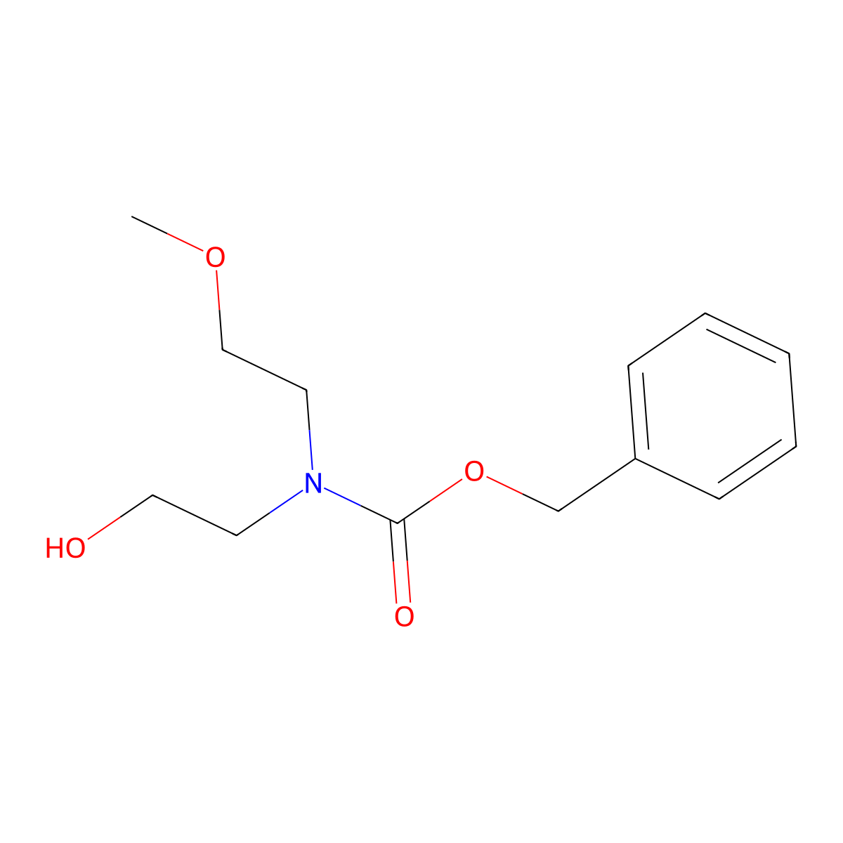 benzyl N-(2-hydroxyethyl)-N-(2-methoxyethyl)carbamate molecular structure, CAS 1600114-85-9