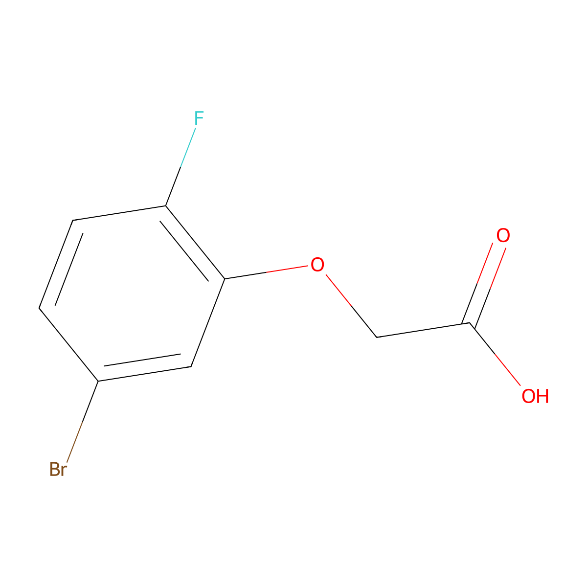 2-(5-Bromo-2-fluorophenoxy)acetic acid molecular structure, CAS 1600128-00-4