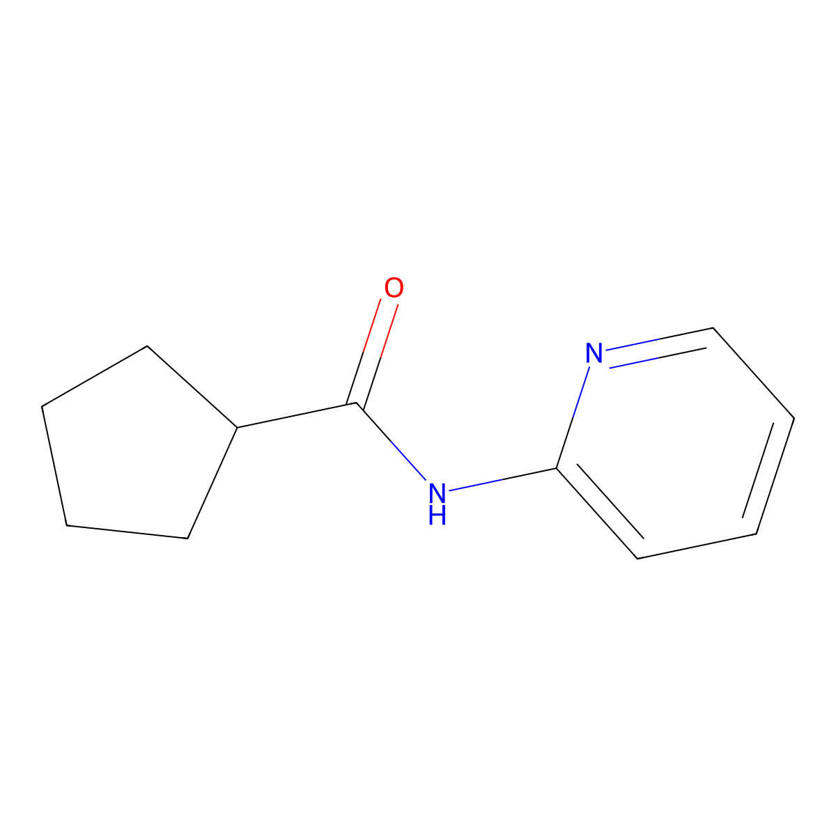 N-pyridin-2-ylcyclopentanecarboxamide molecular structure, CAS 160014-92-6