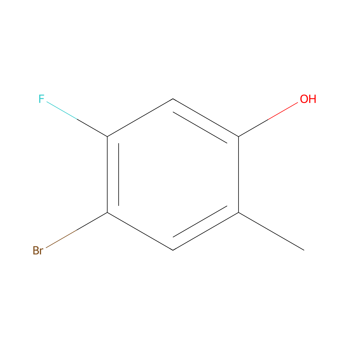 4-Bromo-5-fluoro-2-methylphenol molecular structure, CAS 1600166-21-9