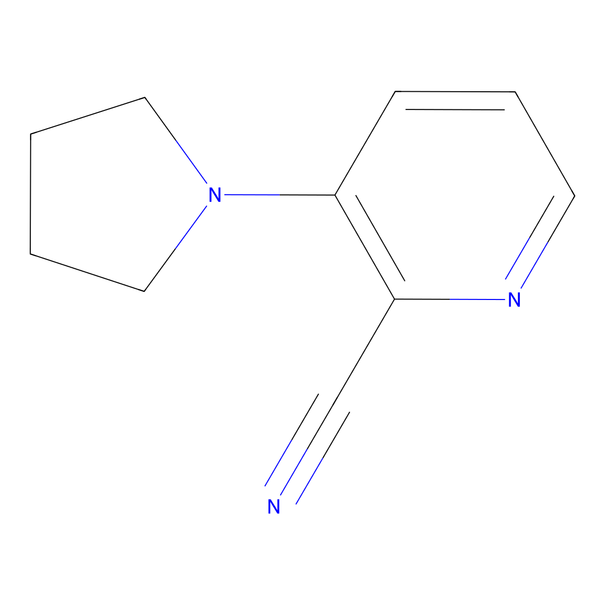 3-(Pyrrolidin-1-yl)picolinonitrile molecular structure, CAS 160017-05-0