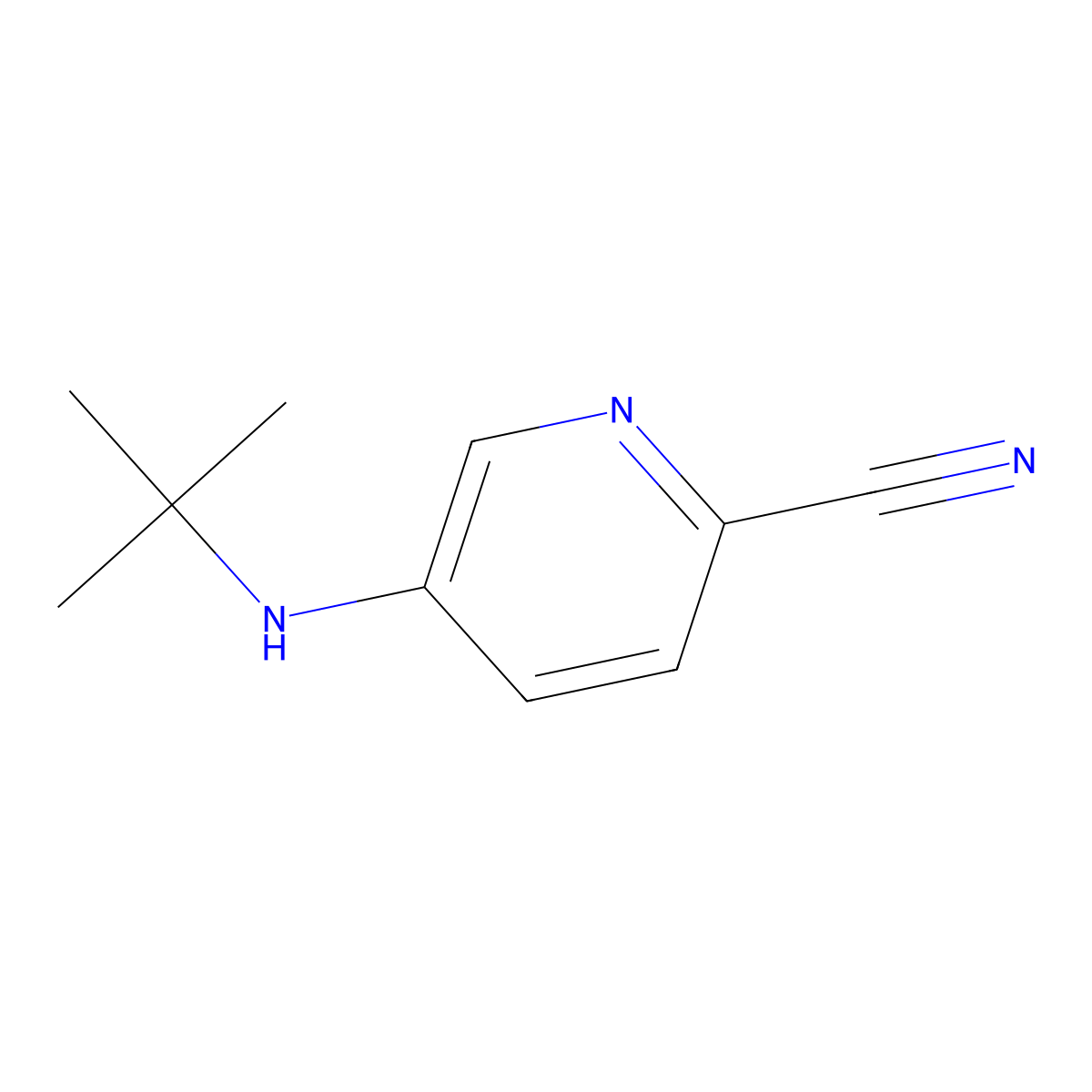 5-(Tert-butylamino)pyridine-2-carbonitrile molecular structure, CAS 160017-07-2