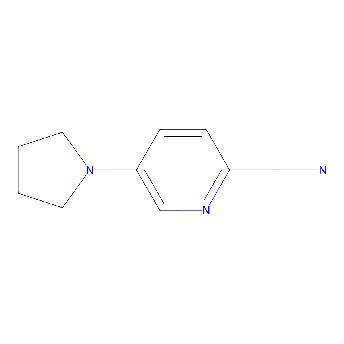 5-Pyrrolidin-1-ylpyridine-2-carbonitrile molecular structure, CAS 160017-09-4