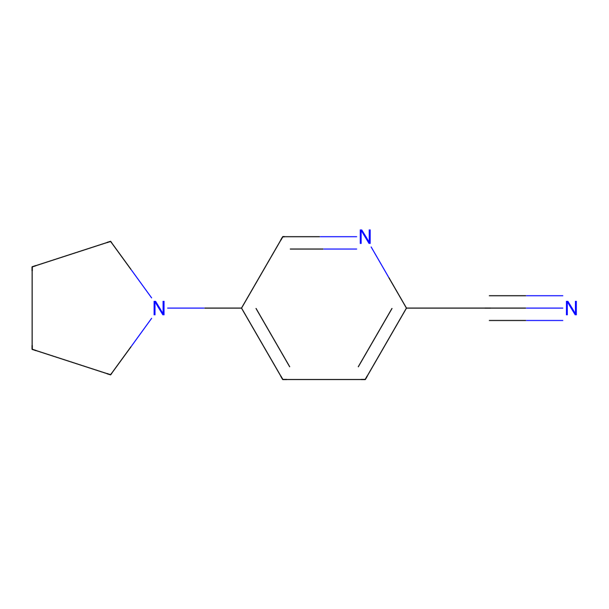 5-Pyrrolidin-1-ylpyridine-2-carbonitrile molecular structure, CAS 160017-09-4