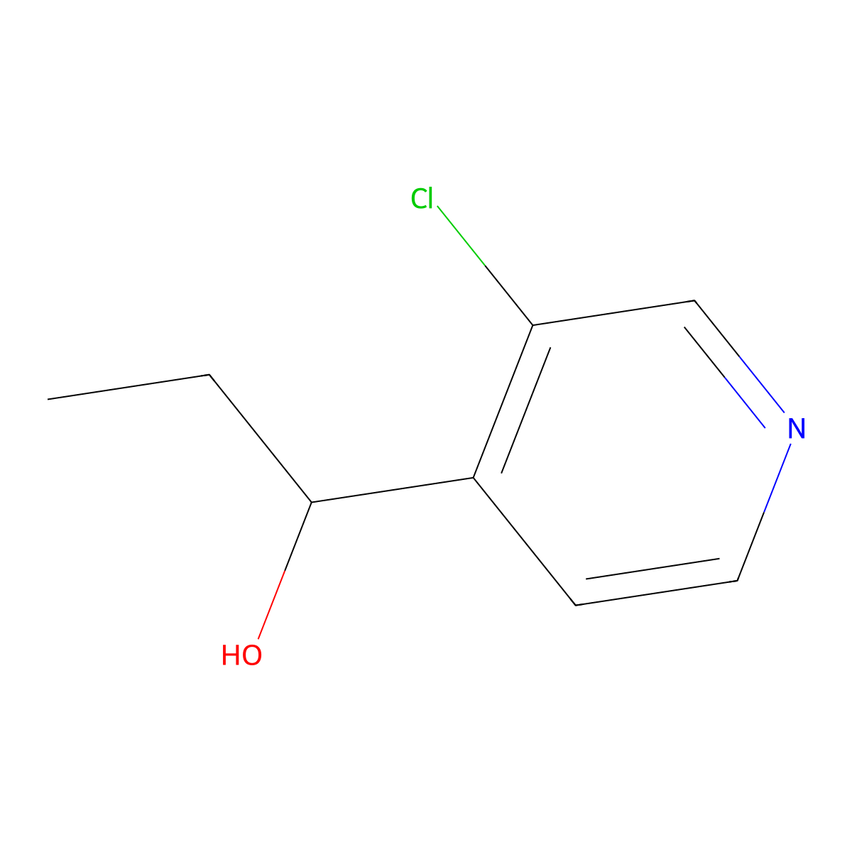 1-(3-Chloropyridin-4-yl)propan-1-ol molecular structure, CAS 1600189-38-5