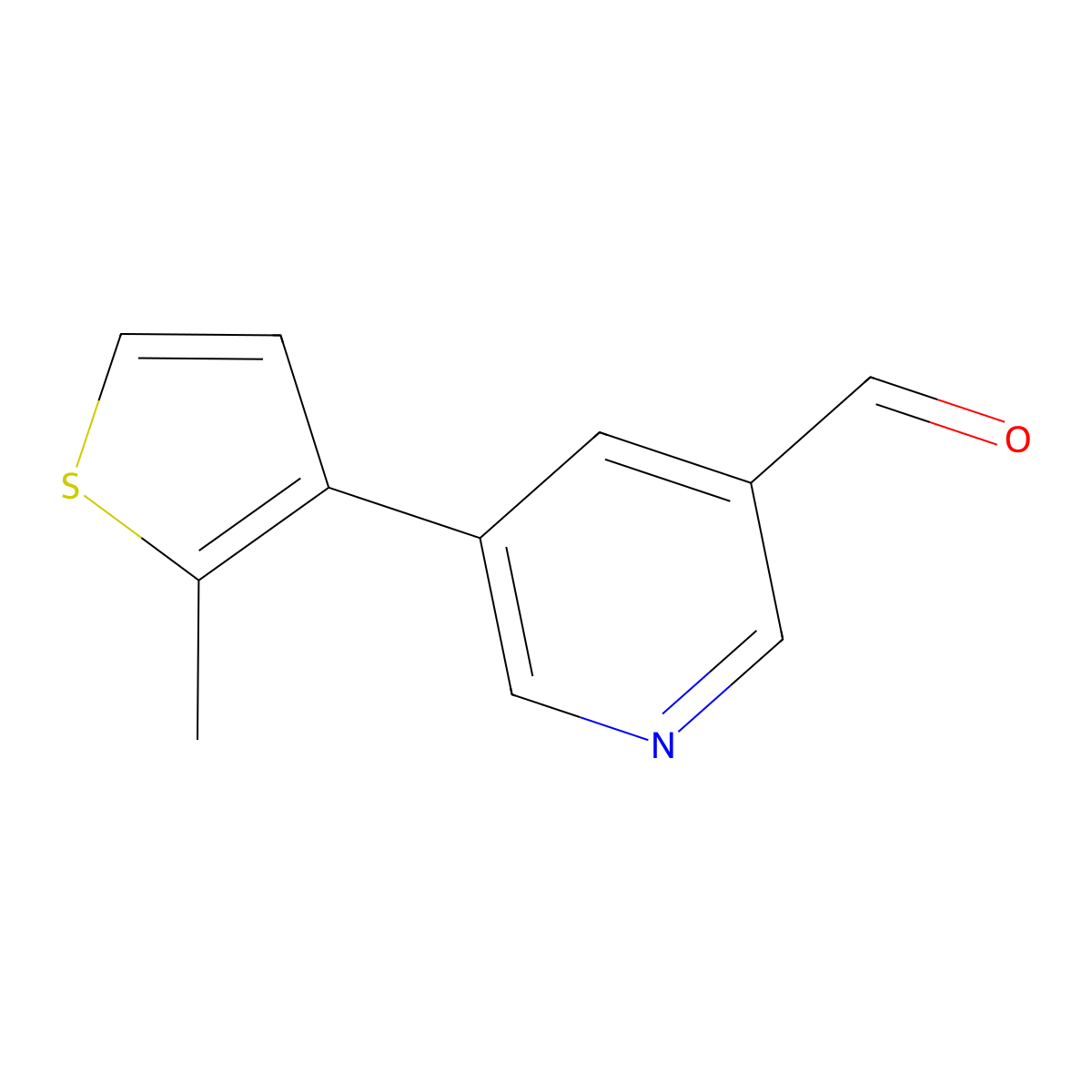 5-(2-Methylthiophen-3-yl)pyridine-3-carbaldehyde molecular structure, CAS 1600190-09-7