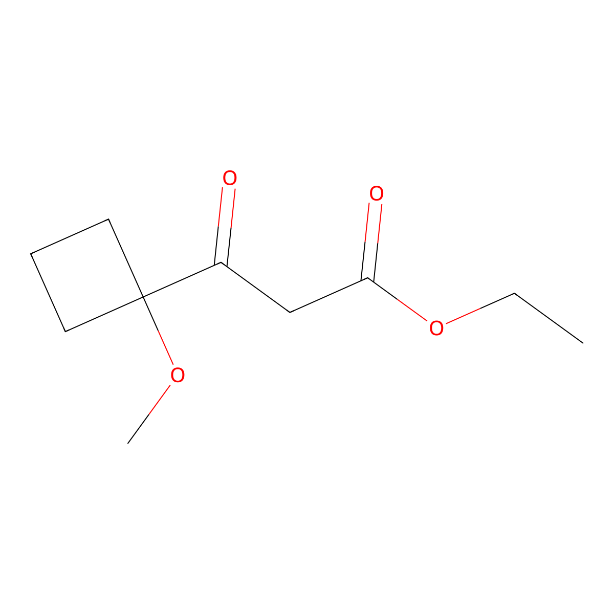 Ethyl 3-(1-methoxycyclobutyl)-3-oxopropanoate molecular structure, CAS 1600199-38-9