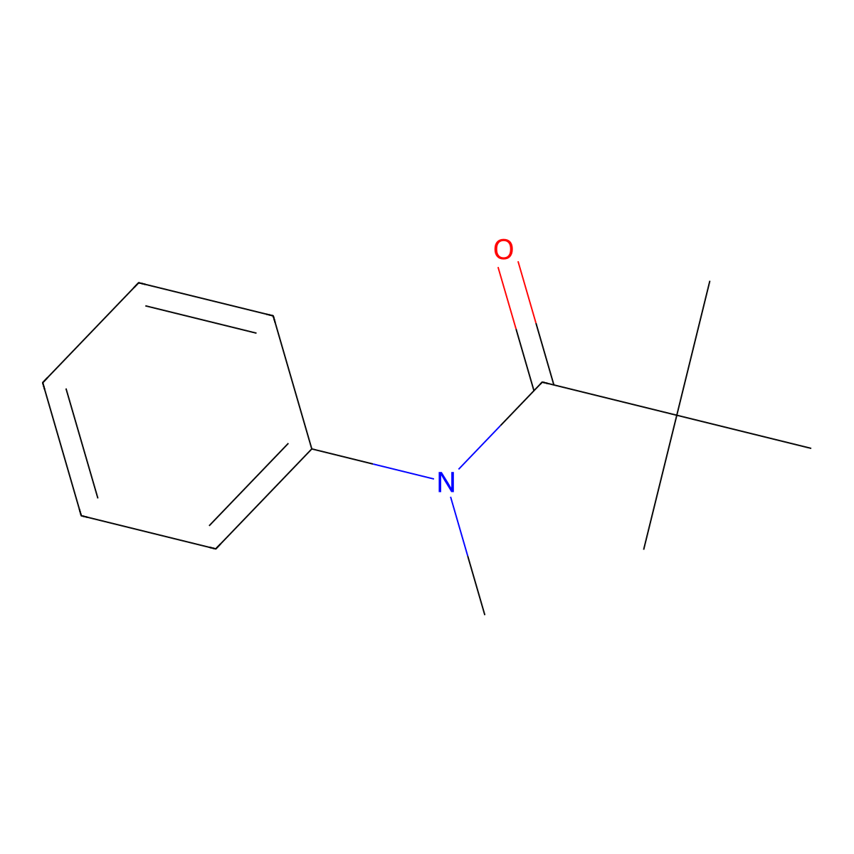 Propanamide, N,2,2-trimethyl-N-phenyl- molecular structure, CAS 16002-41-8