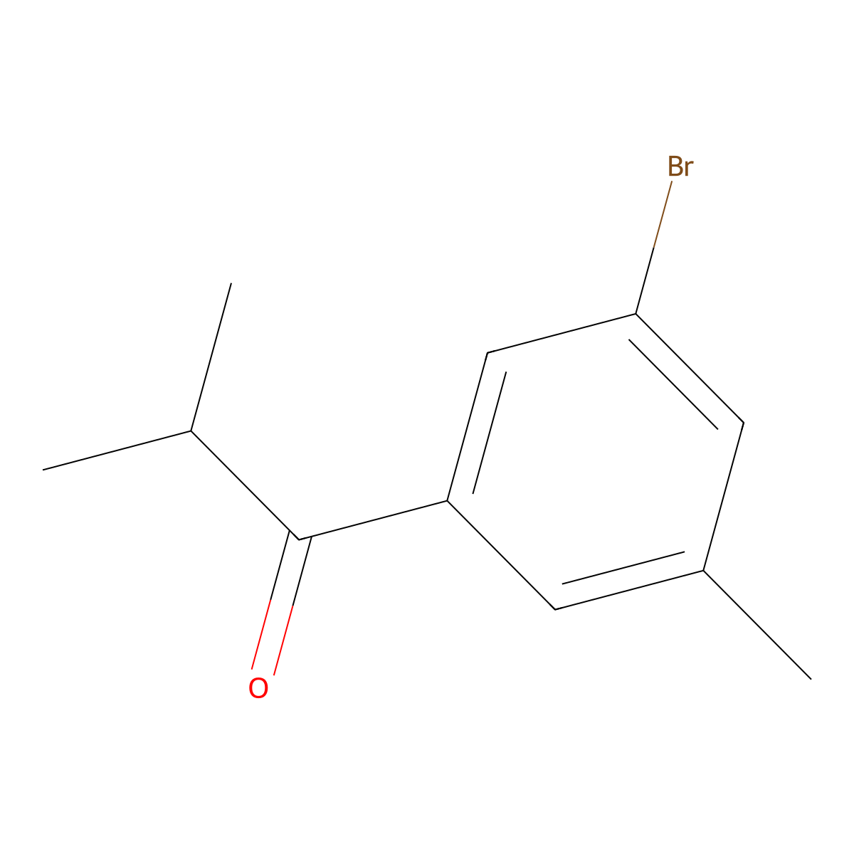 1-(3-Bromo-5-methylphenyl)-2-methylpropan-1-one molecular structure, CAS 1600214-41-2