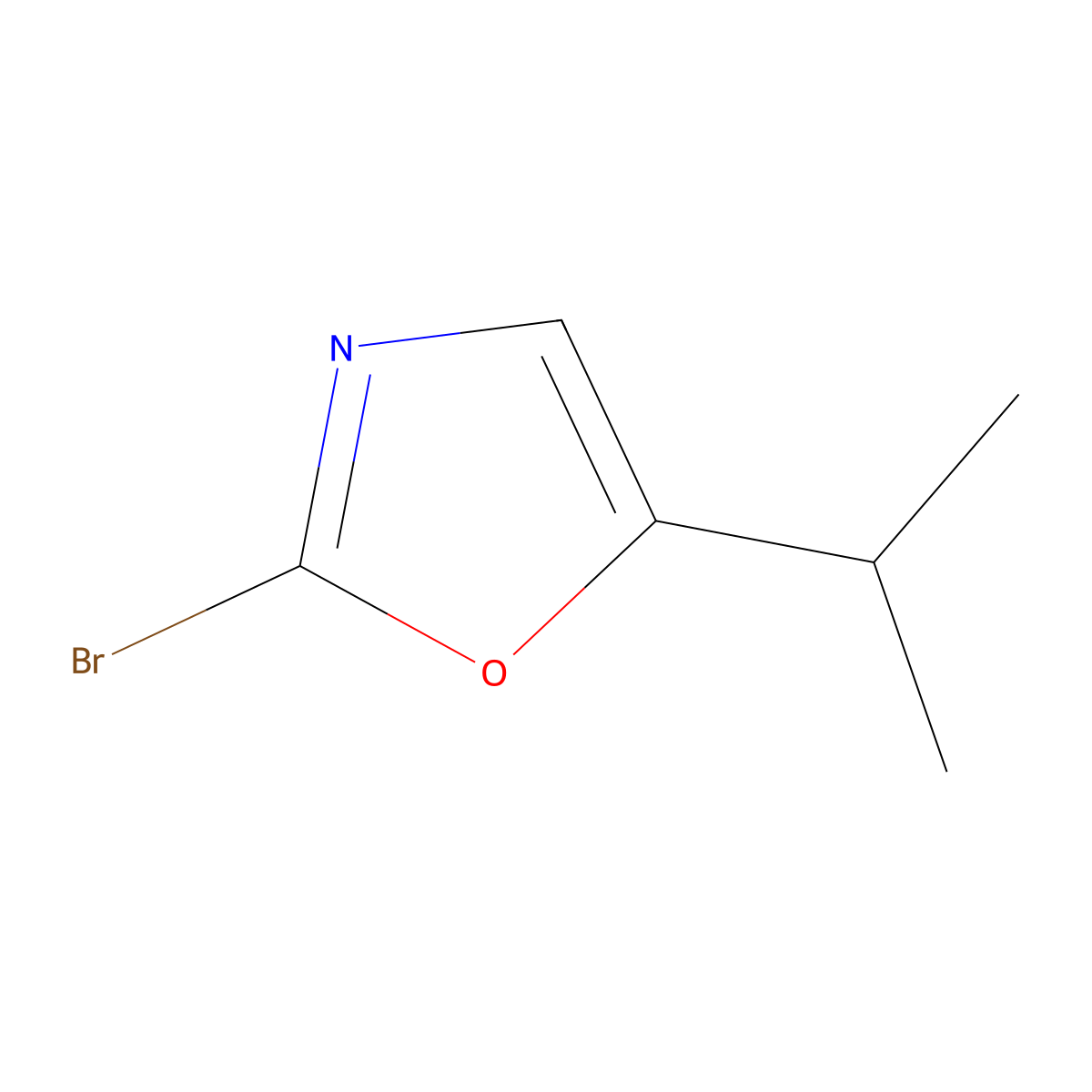 2-Bromo-5-(propan-2-yl)-1,3-oxazole molecular structure, CAS 1600230-26-9