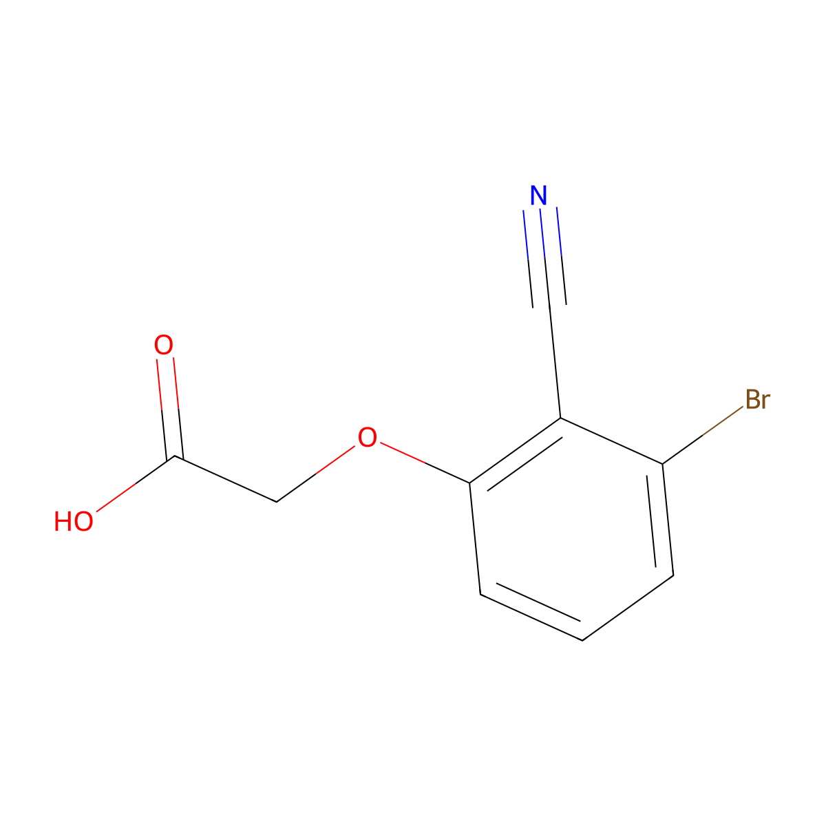 2-(3-Bromo-2-cyanophenoxy)acetic acid molecular structure, CAS 1600233-21-3