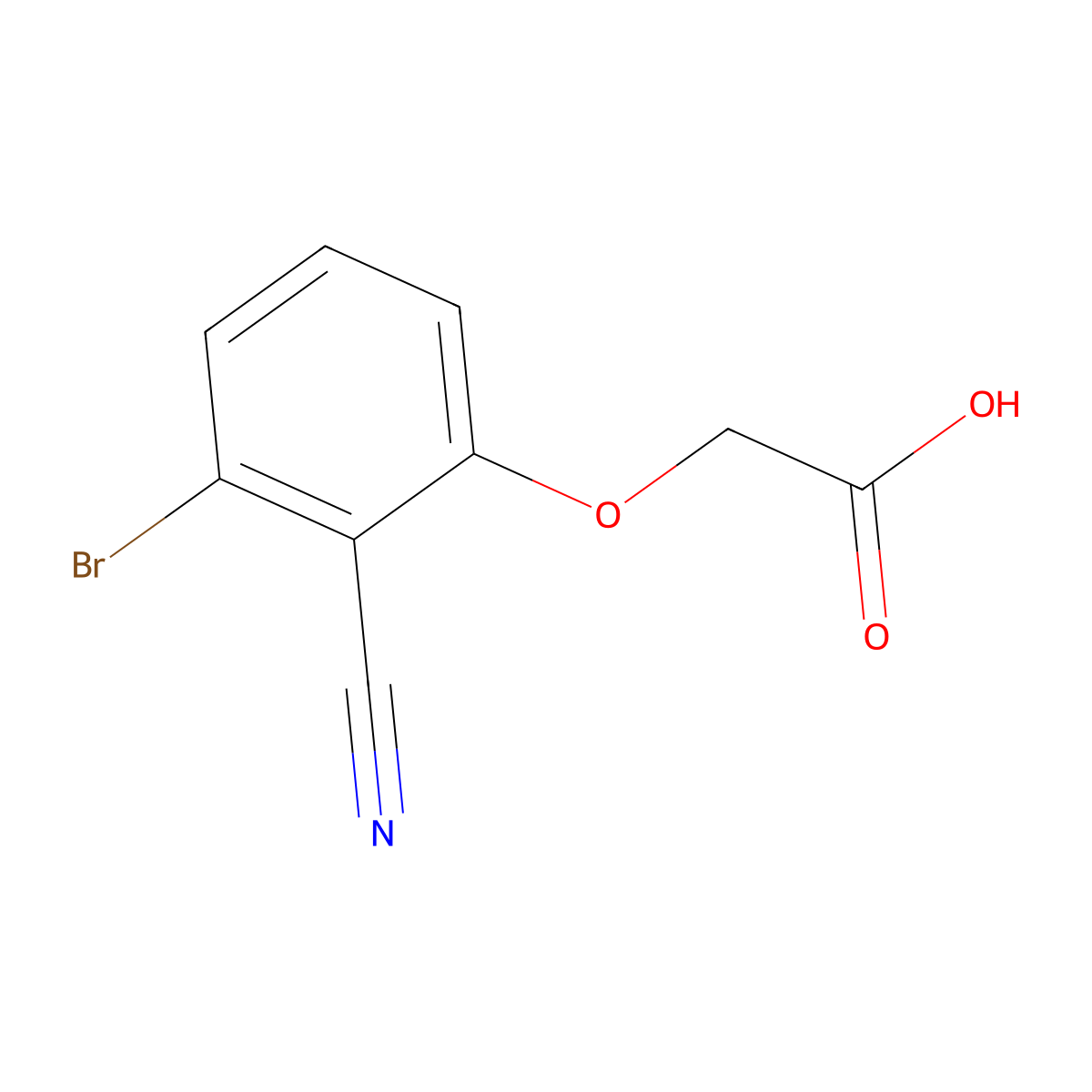 2-(3-Bromo-2-cyanophenoxy)acetic acid molecular structure, CAS 1600233-21-3