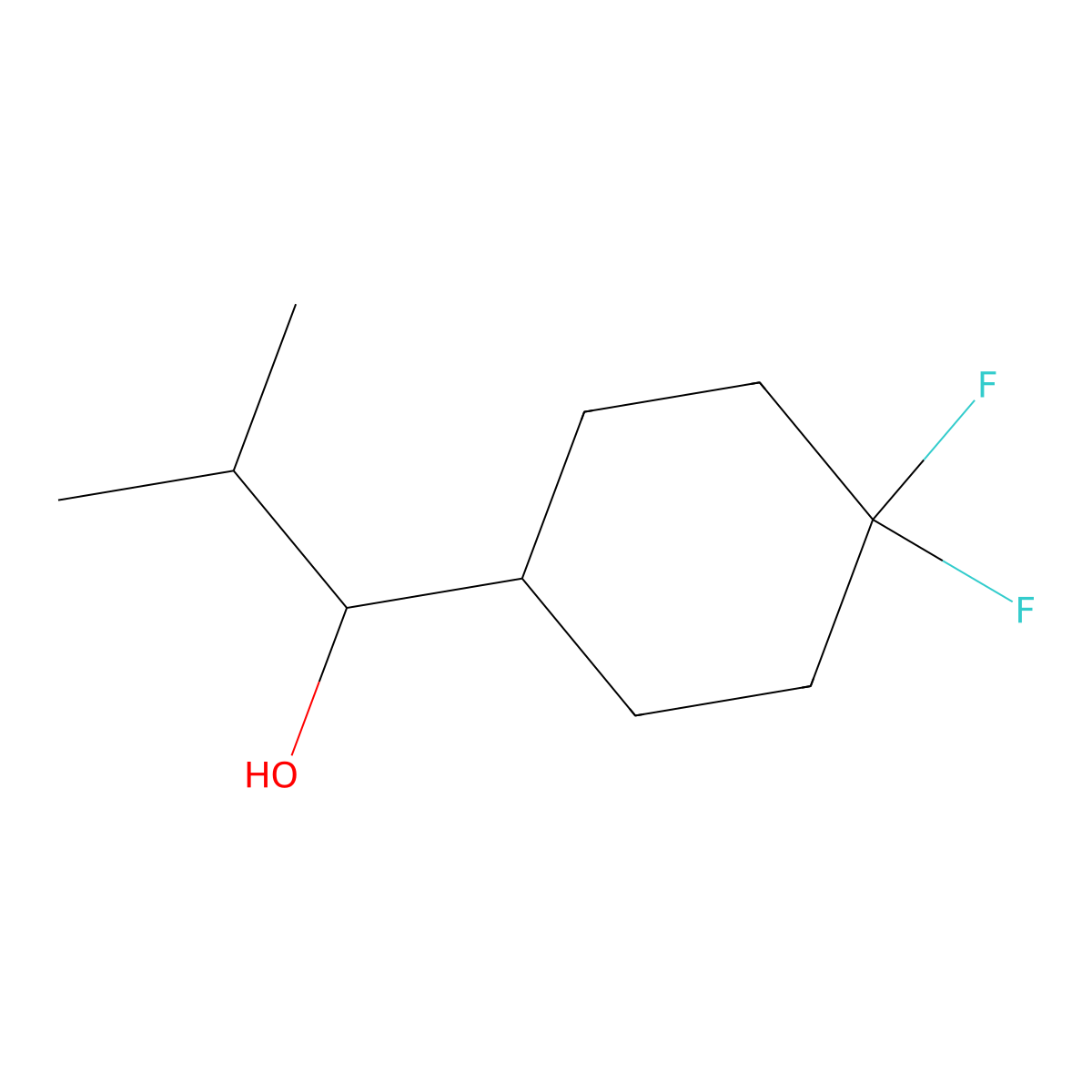 1-(4,4-Difluorocyclohexyl)-2-methylpropan-1-ol molecular structure, CAS 1600234-92-1