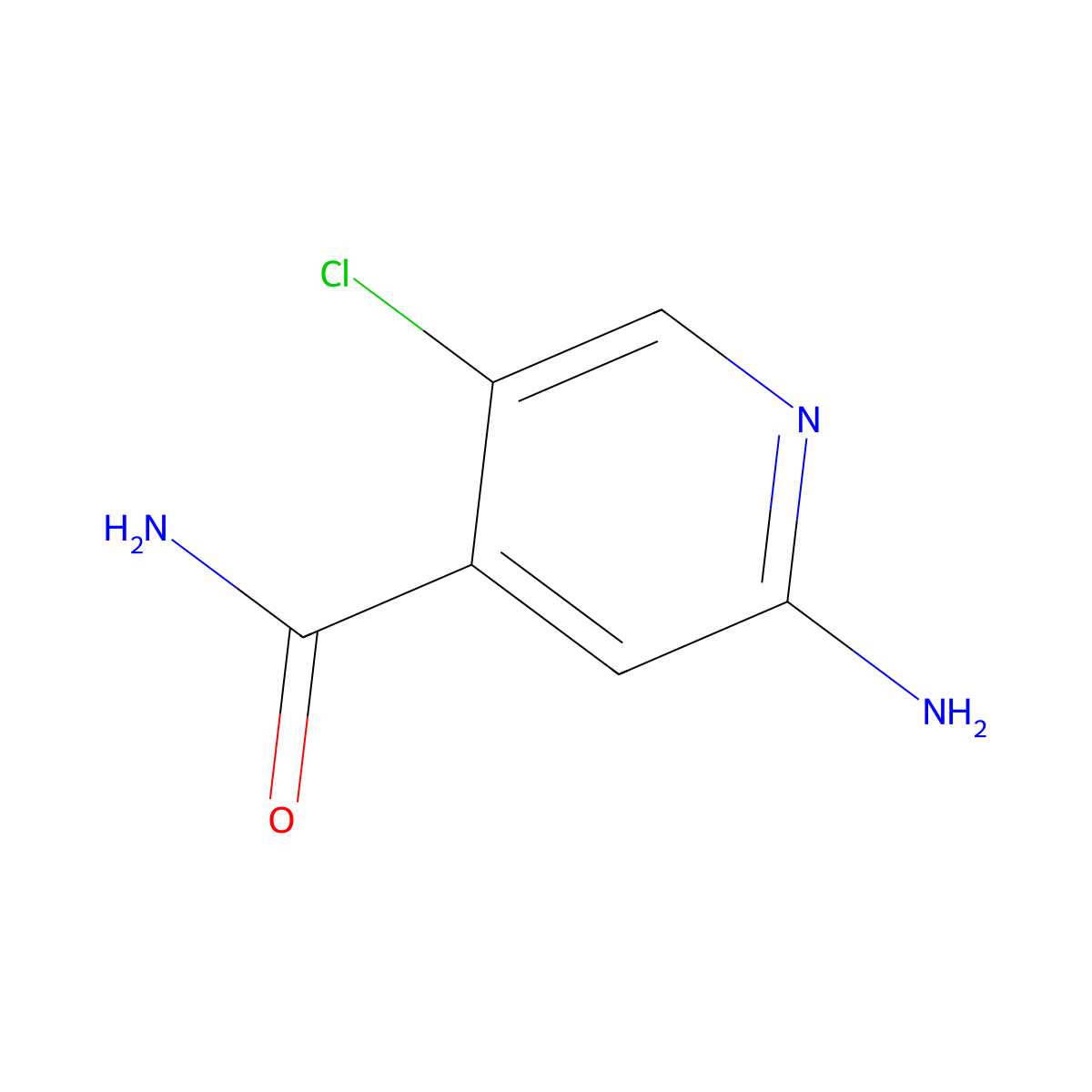 2-Amino-5-chloropyridine-4-carboxamide molecular structure, CAS 1600256-10-7