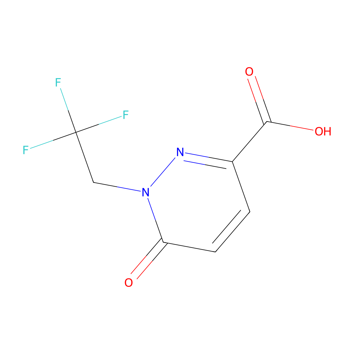 6-Oxo-1-(2,2,2-trifluoroethyl)-1,6-dihydropyridazine-3-carboxylic acid molecular structure, CAS 1600264-98-9