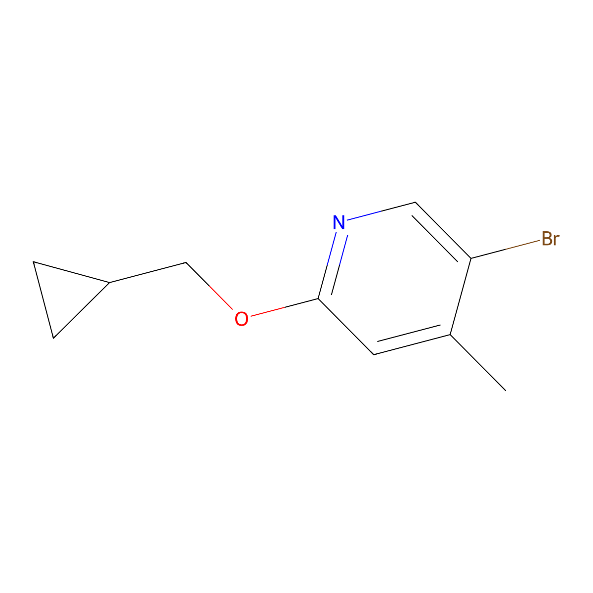 5-Bromo-2-cyclopropylmethoxy-4-methyl-pyridine molecular structure, CAS 1600268-01-6