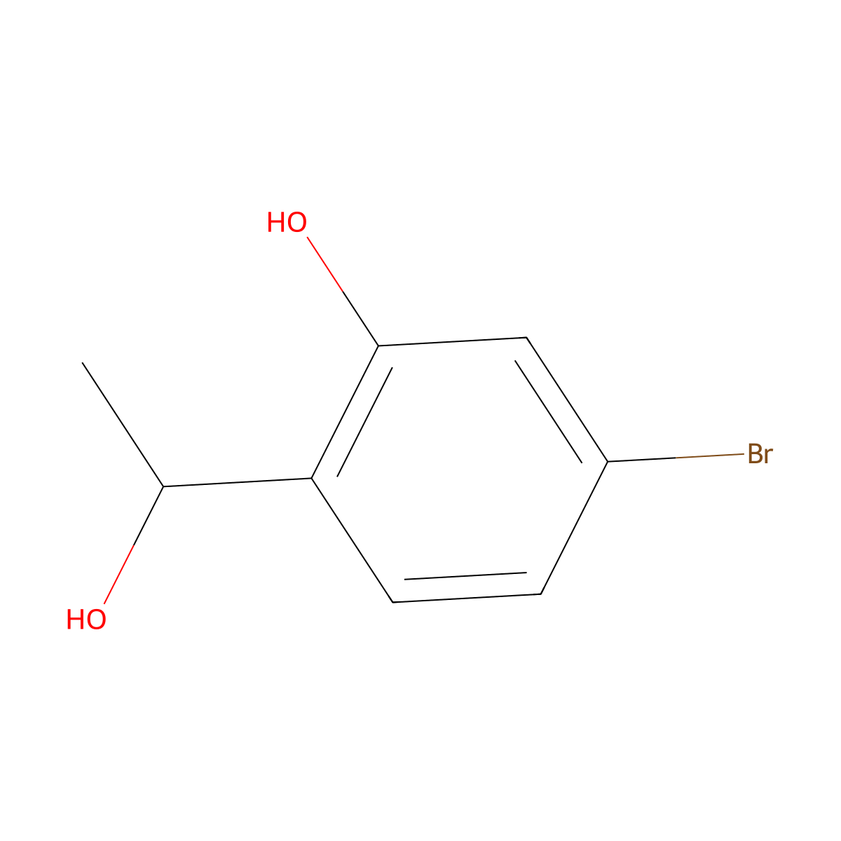 5-Bromo-2-(1-hydroxyethyl)phenol molecular structure, CAS 1600271-73-5