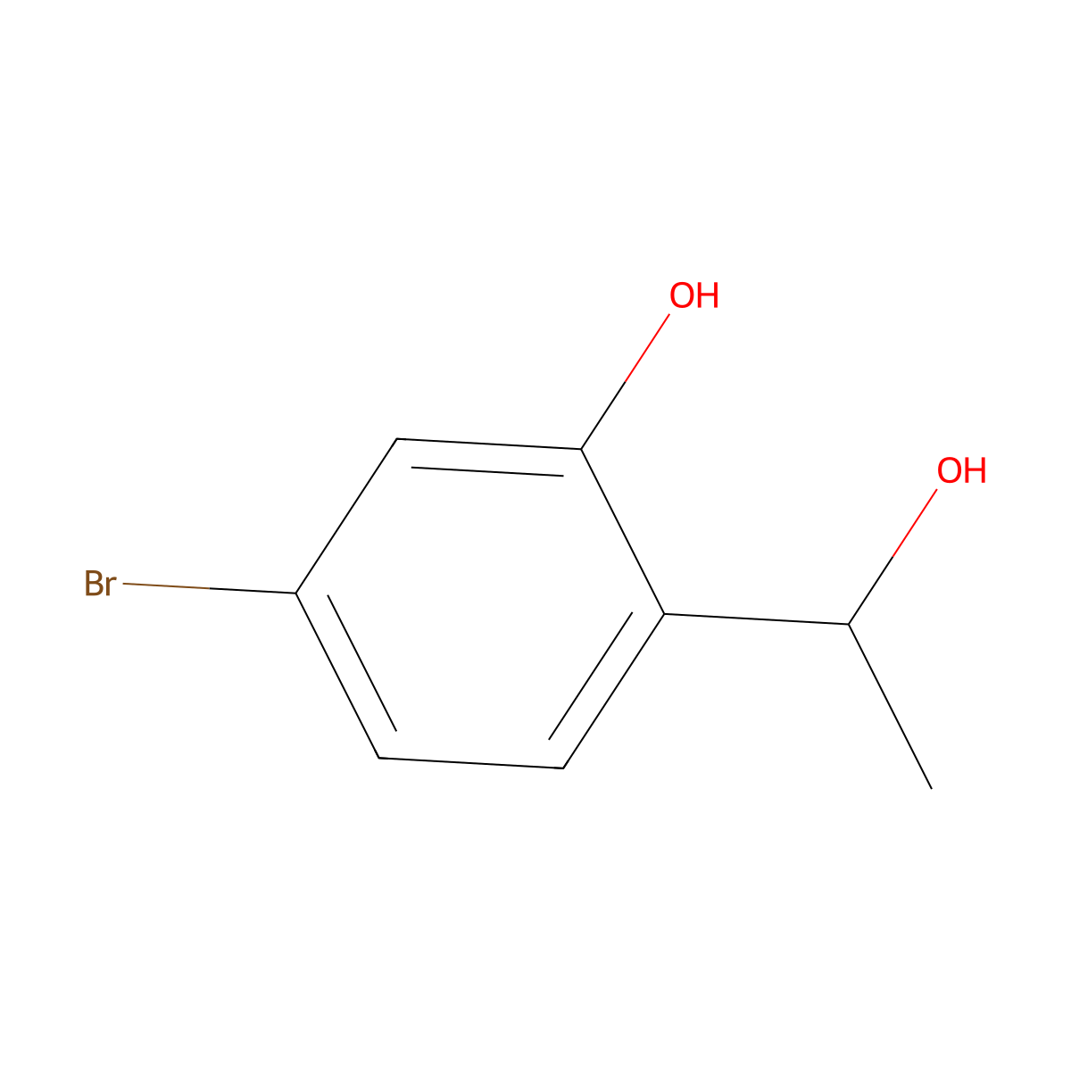5-Bromo-2-(1-hydroxyethyl)phenol molecular structure, CAS 1600271-73-5