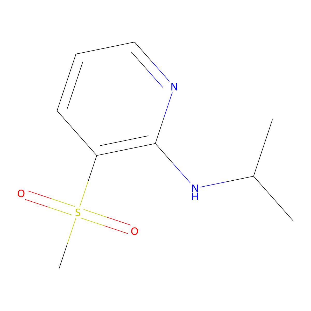 3-methanesulfonyl-N-(propan-2-yl)pyridin-2-amine molecular structure, CAS 1600279-76-2