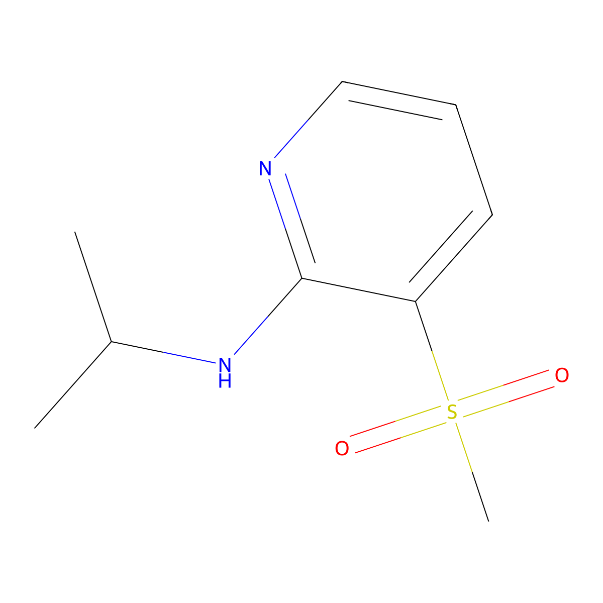 3-methanesulfonyl-N-(propan-2-yl)pyridin-2-amine molecular structure, CAS 1600279-76-2