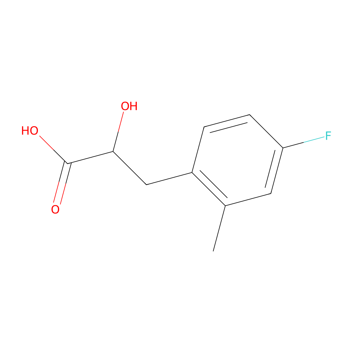 3-(4-Fluoro-2-methylphenyl)-2-hydroxypropanoic acid molecular structure, CAS 1600281-77-3