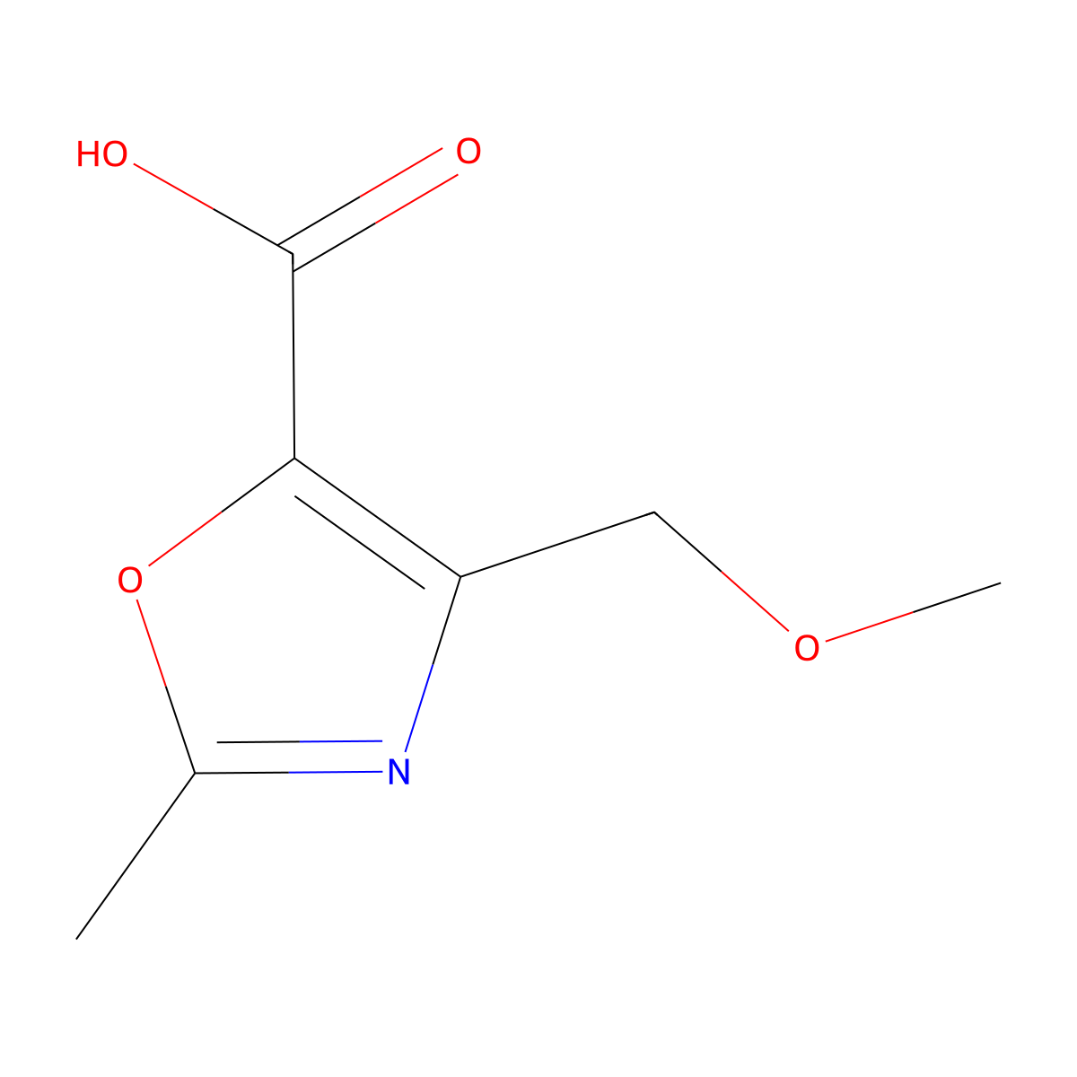 4-(Methoxymethyl)-2-methyl-1,3-oxazole-5-carboxylic acid molecular structure, CAS 1600292-31-6